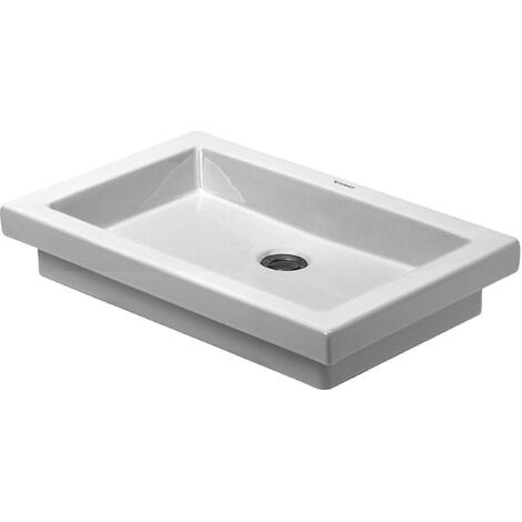 DURAVIT lavabo encastrable 2a PLANTA sin plataforma para grifo rebosadero 580x415mm sin orificio para grifería blanco