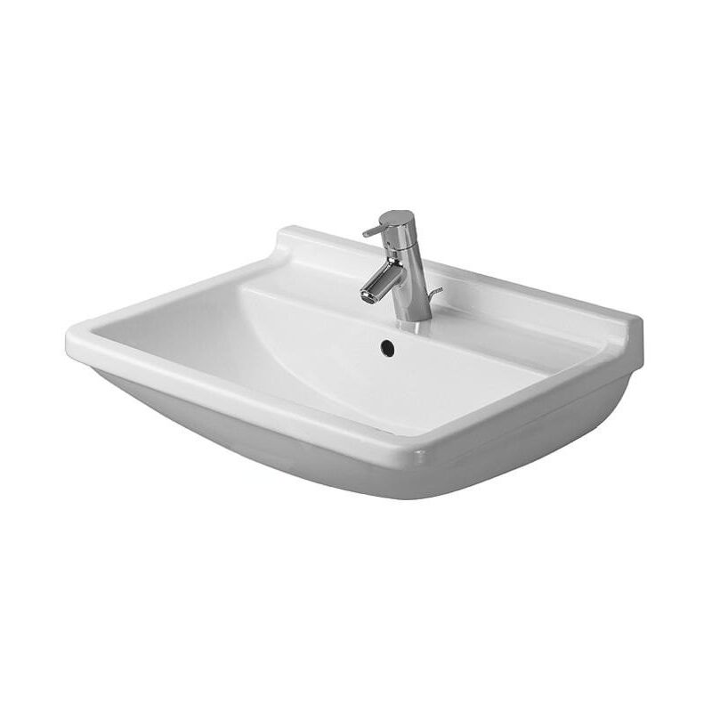 Duravit - Starck 3 - Lavabo 600x450 mm, avec un trou pour robinet, blanc 0300600000