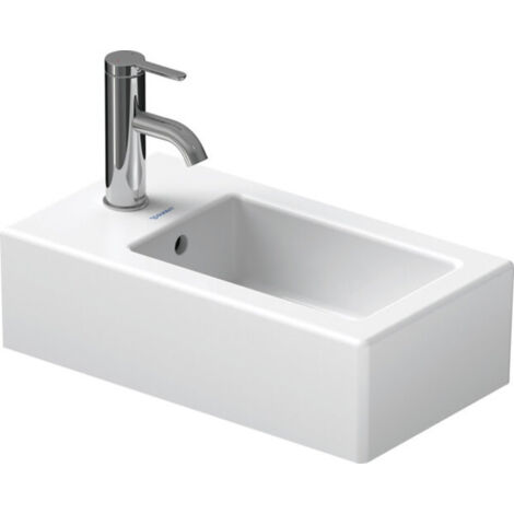 Duravit – Lave-mains mural 45x25 cm céramique sanitaire blanc alpin – Trou pour robinet – Anguleux – 702250000