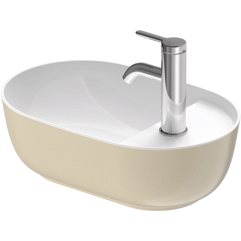 

Duravit Ag - Duravit Luv 42x27cm, sin rebosadero, con banco con agujero para grifo, 1 agujero para grifo, lijado, lijado exterior en mate arena,