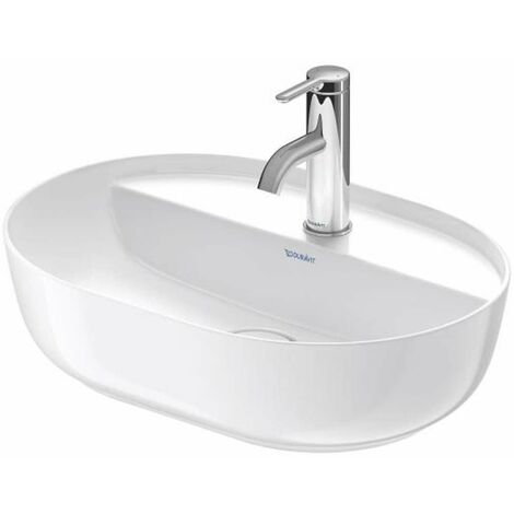 Duravit Luv - Lavabo da appoggio, 50x35 cm, senza troppopieno, con foro per miscelatore, bianco 0380500000