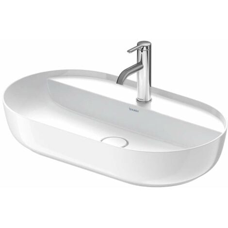 Duravit Luv - Lavabo da appoggio, 70x40 cm, senza troppopieno, con foro per miscelatore, bianco 0380700000