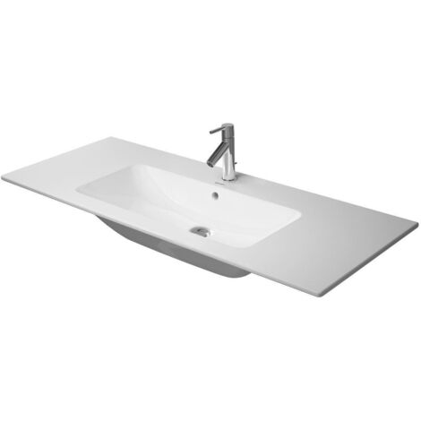 Duravit ME by Starck - Lavabo 1230x490 mm, 1 trou pour robinetterie, avec WonderGliss, blanc mat 23361232001