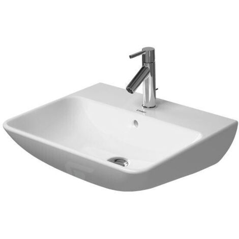 Duravit ME by Starck - Lavabo 60x46 cm, 1 trou pour robinetterie, avec WonderGliss, blanc mat 23356032001