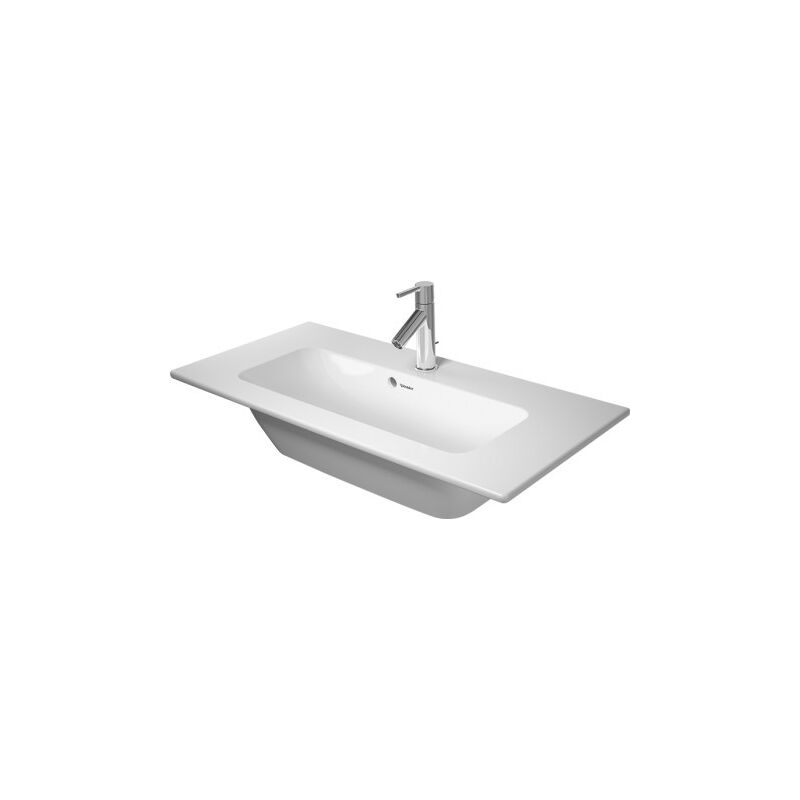 

Duravit ME by Starck Lavabo compacto 63x40cm, 1 agujero para grifo, con rebosadero, con banco con agujero para grifo, color: Seda blanca mate con