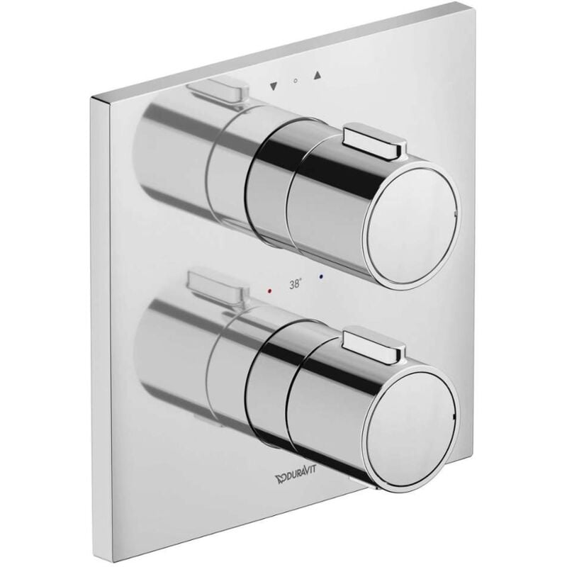 Duravit - Mitigeur thermostatique encastré, 2 sorties, avec corps d'encastrement, chrome TH4200007010