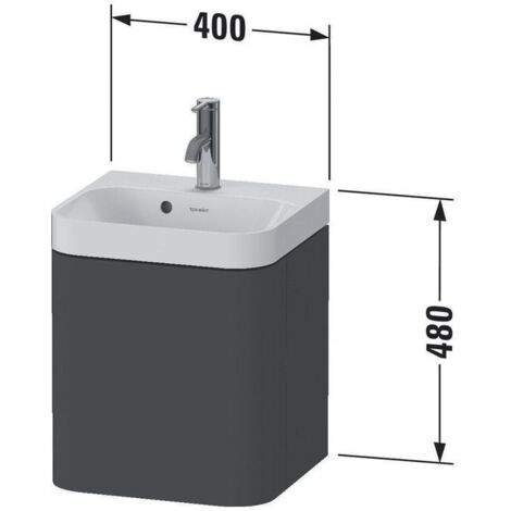Duravit Möbelwaschtisch Happy D.2 Plus 40x36cm, 1 T, Anschl re, o. HL, Tau matt