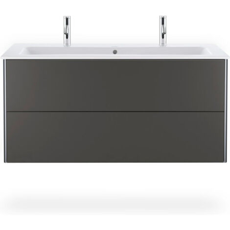 Duravit Möbelwaschtisch Me by Starck 123x49cm, 2 HL, m ÜL, Hahnlochbank, weiß