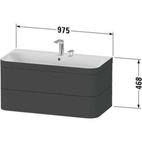 Duravit Möbelwaschtisch-Unterschrank Happy D.2 Plus 97,5x49cm, 1 HL, Tau matt, 2 Schubkästen