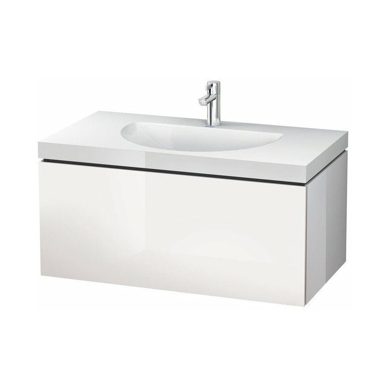 

mueble lavabo DARLING NEW 1000x540mm sin rebosadero 3 orificios para grifería nogal oscuro - Duravit