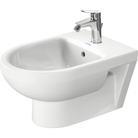 Duravit No.1 bidé de pared, con rebosadero, 1 agujero de grifo,