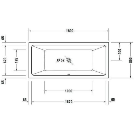 Duravit No.1 Einbau-Whirlwanne, rechteckig, 1800x800mm, Jet