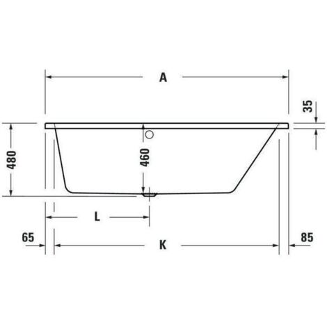 Duravit No.1 Einbau-Whirlwanne, Trapez, 1600x850mm, Jet Protect,