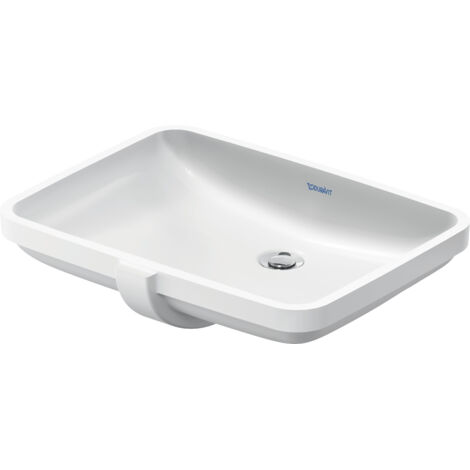 Duravit No.1 lavabo encastré, sans trou pour robinet, avec