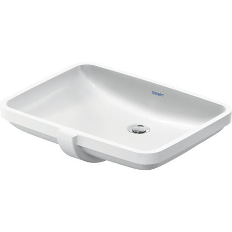 Duravit No.1 lavabo encastré, sans trou pour robinet, avec