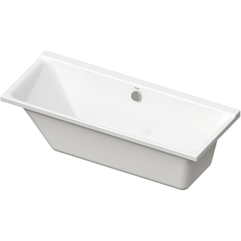 Duravit - Baignoire murale en acrylique rectangulaire à encastrer, 1 dossier incliné à gauche - 170x70x49,5cm - Blanc brillant - P3 Gauche