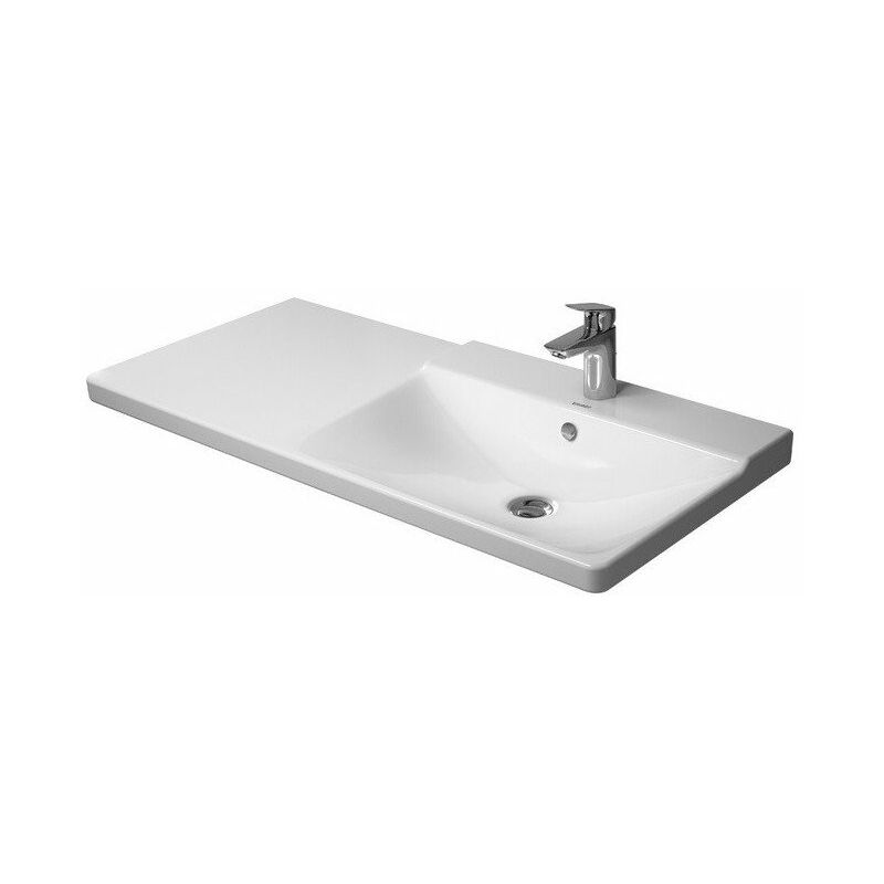 

P3 Comforts mueble lavabo lavabo recto con plataforma para grifo rebosadero 1050x500mm sin orificio para grifería blanco - Duravit