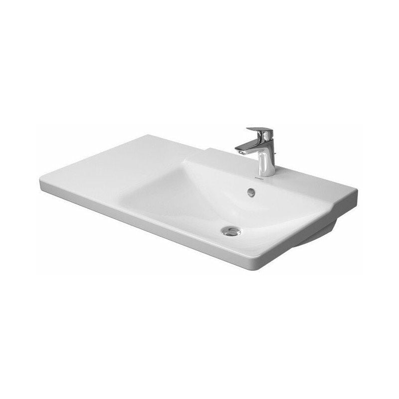 

Duravit P3 Comforts mueble lavabo lavabo recto con plataforma para grifo rebosadero 850x500mm sin orificio para grifería blanco