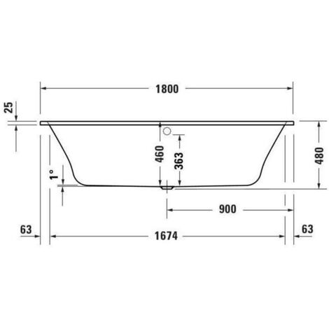 Duravit Quatego Whirlwanne, Einbauversion, 2 Rückenschrägen,