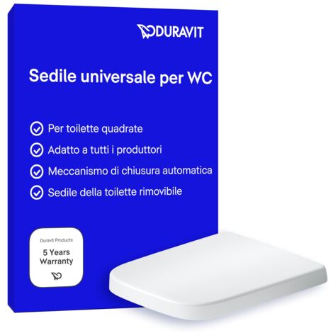 Duravit Sedile Univavo, sedile wc universale ovale, Sedile della toilette con doppio meccanismo a chiusura rallentata, tavoletta wc Sgancio rapido per una facile installazione, prodotto in UE, Bianco