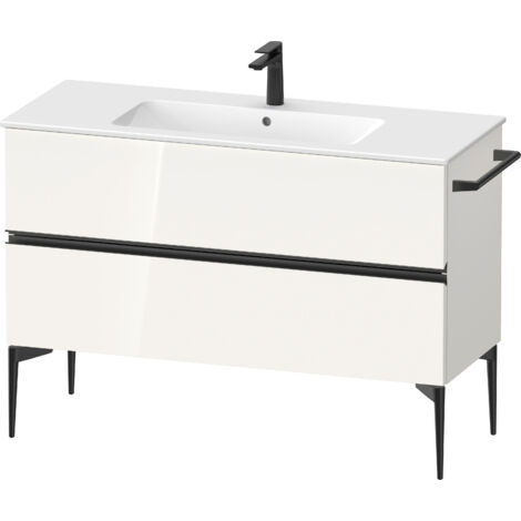 Duravit Sivida mueble bajo lavabo, 2 cajones, tirador negro