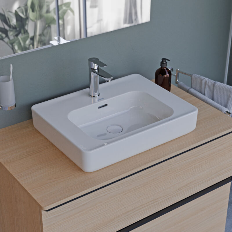 Soleil by Starck - Lavabo à poser 560x435 mm, avec trop-plein, trou pour robinet, blanc 2378560027 - Duravit