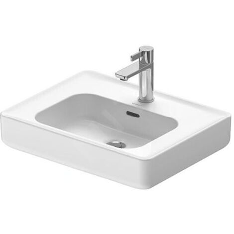 Duravit Soleil by Starck - Meuble-lavabo 560x435 mm, avec trop-plein, trou pour robinet, WonderGliss, blanc 23785600271