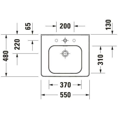 Duravit Soleil by Starck Waschtisch, 550x480mm, mit Überlauf und