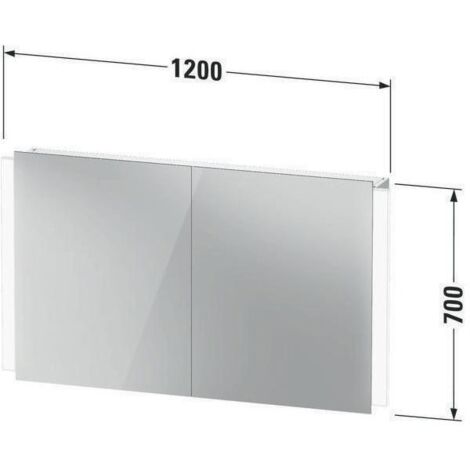 Duravit Spiegelschrank Ketho.2 LED, we, 120x15,7x70cm, o. Waschp.-Bel.