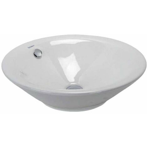 Duravit Starck 1 - Lavabo da appoggio senza foro con troppopieno, diametro 53 cm, bianco - lavabo da appoggio, con WonderGliss 04085300001