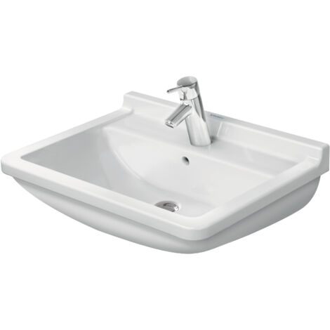 Duravit STARCK 3 lavabo con piano rubinetteria troppopieno 1 foro rubinetto 550x430mm bianco