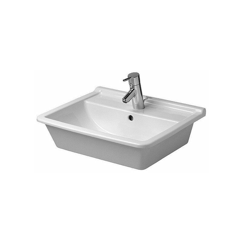 

STARCK 3 lavabo empotrado con plataforma para grifería rebosadero 560x460mm 3 orificios para grifería blanco - Duravit