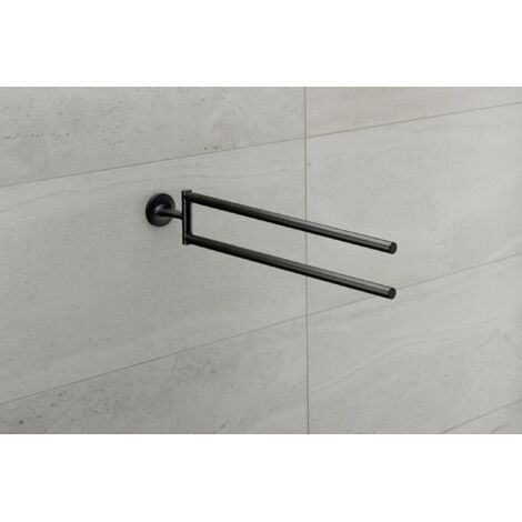 Duravit Starck T - Portasciugamani doppio girevole, lunghezza 47 cm, nero opaco 0099414600
