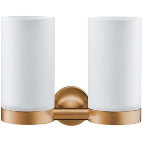 Duravit Starck T - Portaspazzolino e dentifricio doppio, vetro opaco/color bronzo spazzolato 0099480400