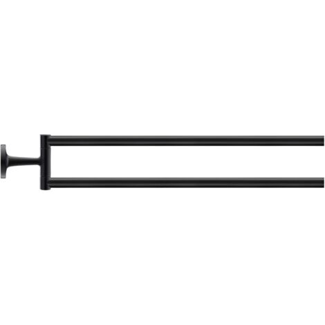 Duravit Starck T - Toallero doble giratorio, longitud 47 cm, mate negro 0099414600