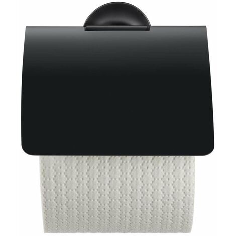 Duravit Starck T - Toilettenpapierhalter mit Deckel, schwarzmatt 0099404600