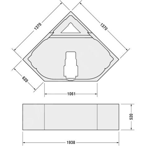 Duravit – Support pour baignoire d'angle D-Code 1400x1400 mm – Installation facile – Base solide pour baignoires D-Code – Matériaux durables