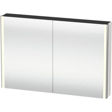 Duravit Universal-Spiegelschrank XSquare 120x80x15,5cm, we hochglanz, 2 Tür, LED