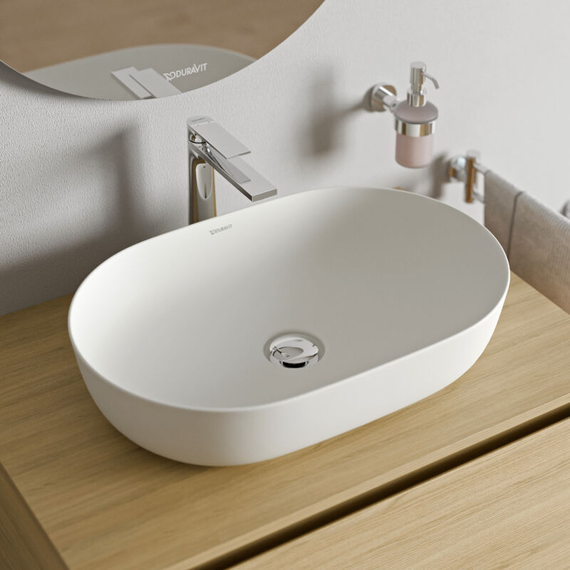 DURAVIT - Vasque / Lavabo à poser ovale en Fonte minérale 60x40x13,5cm Blanc mat - 60 x 40 x 13,5 cm - Lagoa DURAVIT - Vasque / Lavabo à poser ovale en Fonte minérale 60x40x13,5cm Blanc mat - 60 x 40 x 13,5 cm - Lagoa