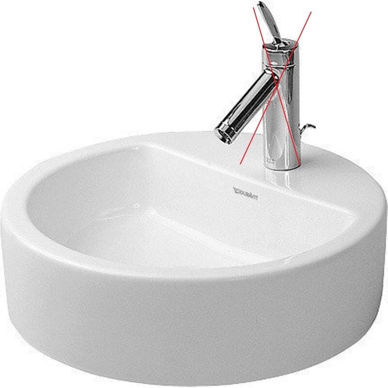 Vasque Lavabo Céramique à Poser Duravit Philippe Starck 48cm avec Trou pour Robinetterie - 0446480000