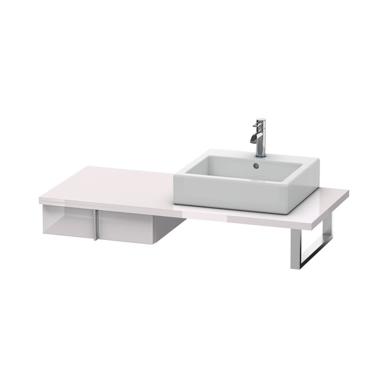 

Duravit Vero Base para consola, 6568, 1 cajón, 500 mm, Color (frente/cuerpo): Laca blanca lila alto brillo - VE656802727