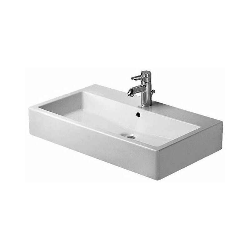 

VERO lavabo con plataforma para grifería rebosadero 700x470mm geschl 3 orificios para grifería negro - Duravit