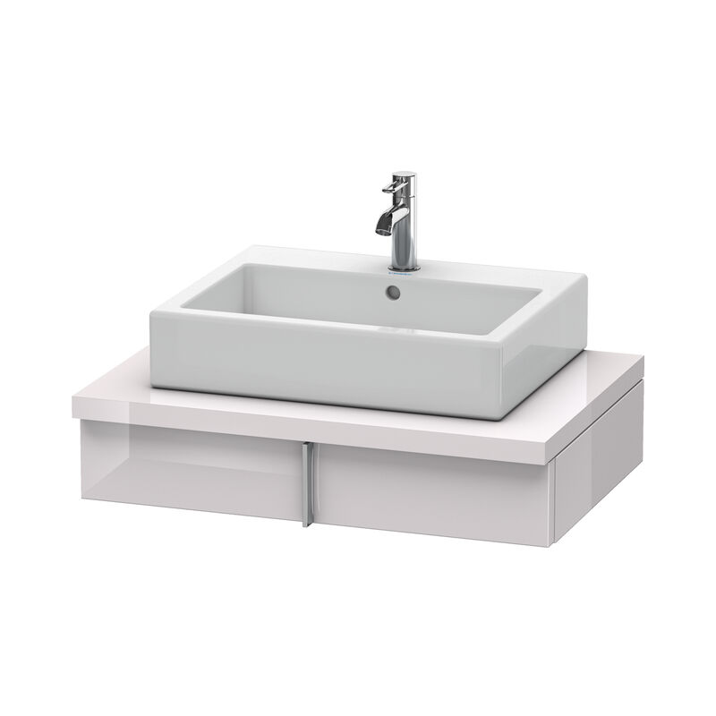 

Duravit Vero Neceser para consola, 6561, 1 cajón, 800 mm, Color (frente/cuerpo): Laca blanca lila alto brillo - VE656102727