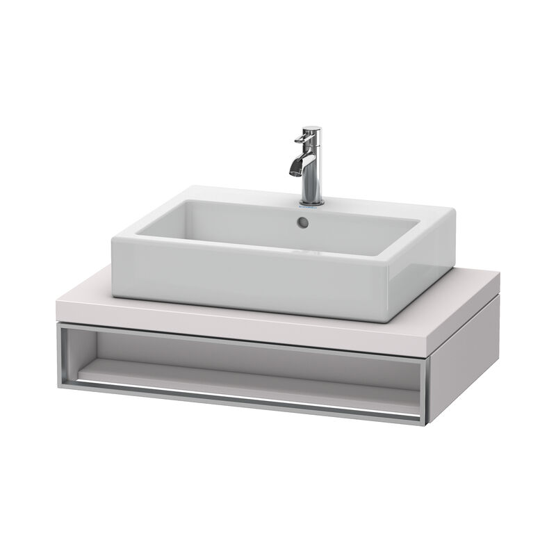 

Duravit Vero Unidad de lavabo para consola, 6541, 800 mm, 1 compartimento abierto incluyendo toallero, Color (frente/cuerpo): Blanco Lila Seda Laca