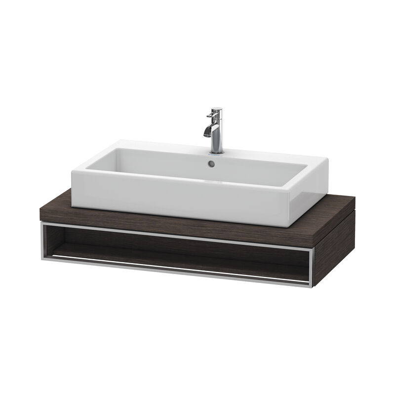 

Duravit Vero Unidad de lavabo para consola, 6542, 1000 mm, 1 compartimento abierto incluyendo toallero, Color (frente/cuerpo): roble oscuro cepillado