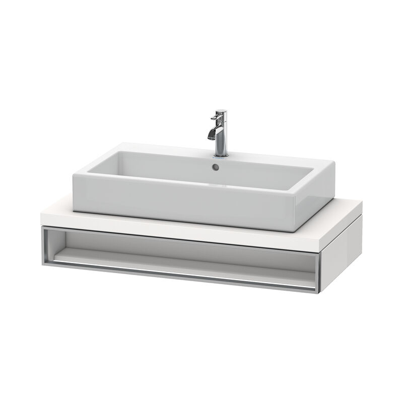 

Duravit Vero Unidad de lavabo para consola, 6542, 1000 mm, 1 compartimento abierto incluyendo toallero, Color (frente/cuerpo): Decoración blanca de