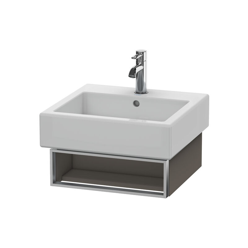 

Duravit Vero Vanity 6003 de pared, con 1 compartimento abierto incl. toallero, 450mm, Color (frente/cuerpo): Flanela Gris seda lacado mate