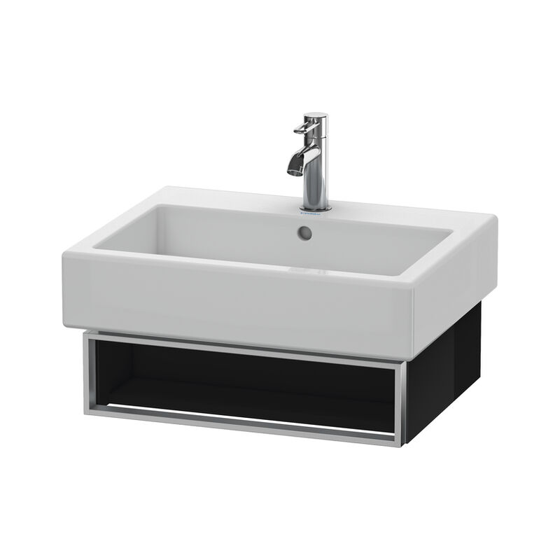 

Duravit Vero Vanity 6004 de pared, con 1 compartimento abierto incl. toallero, 550mm, Color (frente/cuerpo): Laca negra de alto brillo - VE600404040