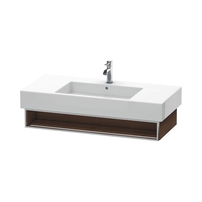 

Duravit Vero Vanity 6014 de pared, con 1 compartimento abierto incl. toallero, 1000mm, Color (frente/cuerpo): Chapa de madera auténtica de nogal