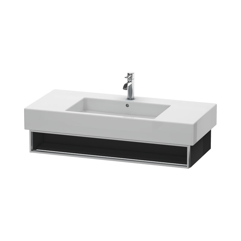 

Duravit Vero Vanity 6014 de pared, con 1 compartimento abierto incl. toallero, 1000mm, Color (frente/cuerpo): Laca negra de alto brillo - VE601404040